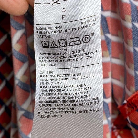 Banana Republic Factory Red Print Twist Faux Wrap Dress Women's Size M - Picture 13 of 14